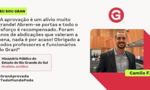 Com dedicação, Camilo F. conquistou a aprovação no MP RS!