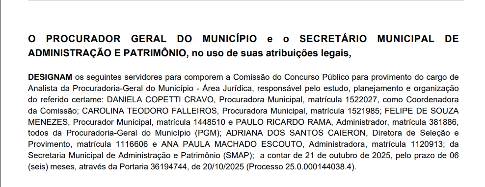 Concurso PGM Porto Alegre RS : comissão formada