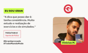 Vinicius M. conciliou os estudos para PF com o trabalho!