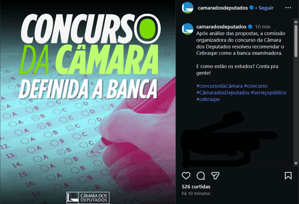 Concurso Câmara dos Deputados banca definida