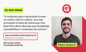 Iniciando os estudos no pós-edital, Pedro Andre F. foi aprovado!