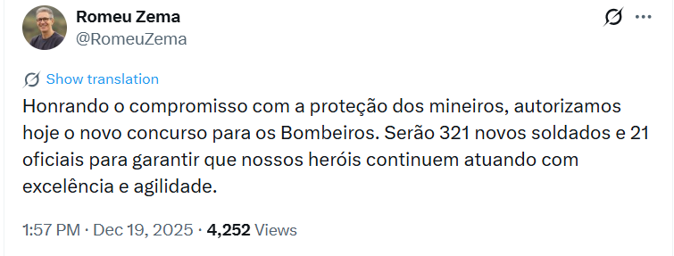 Concurso Bombeiros MG: Autorizado