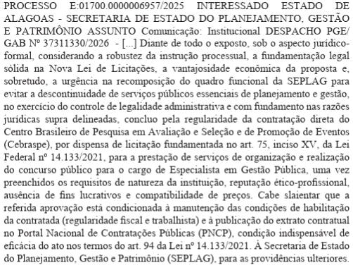 Concurso Seplag AL: Banca definida