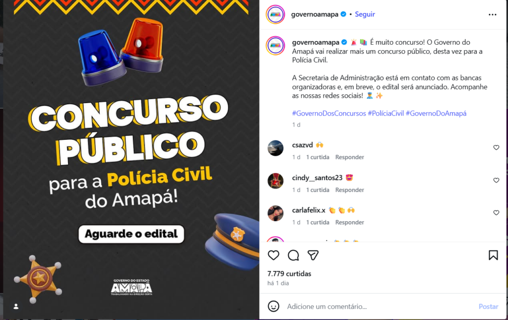 Concurso PC AP: Banca em definição