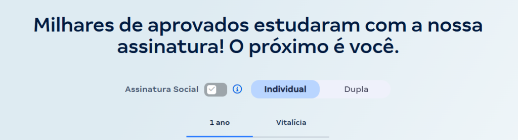 Assinatura Ilimitada com desconto: visualização de valores
