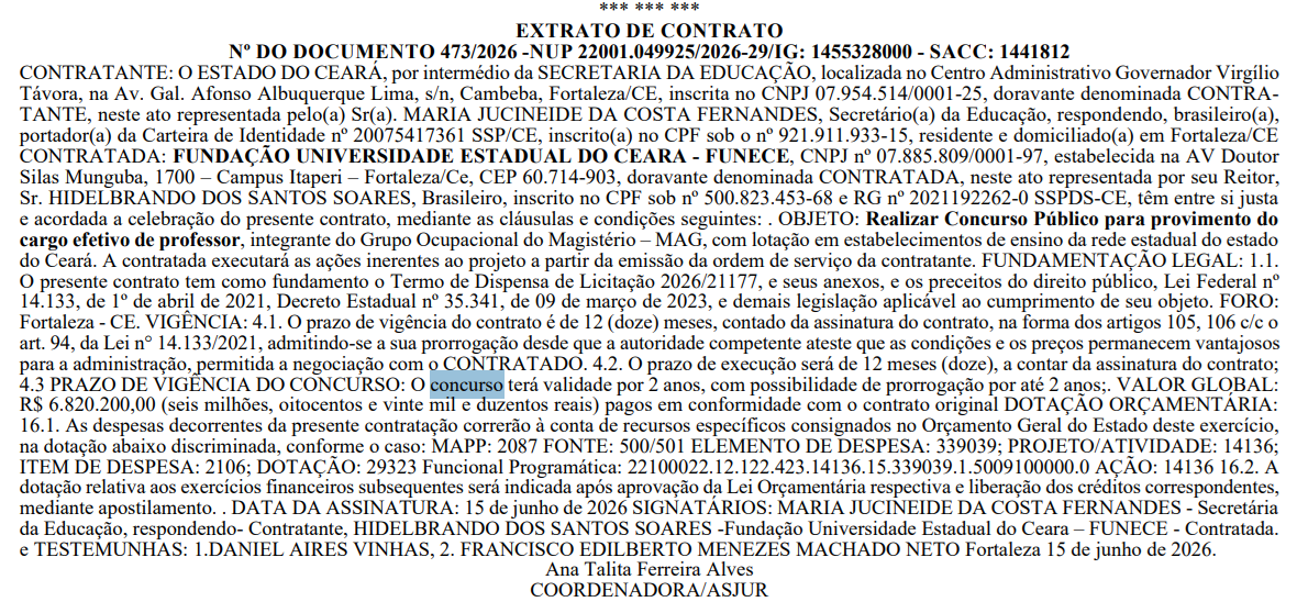 Concurso SEDUC CE: banca contratada